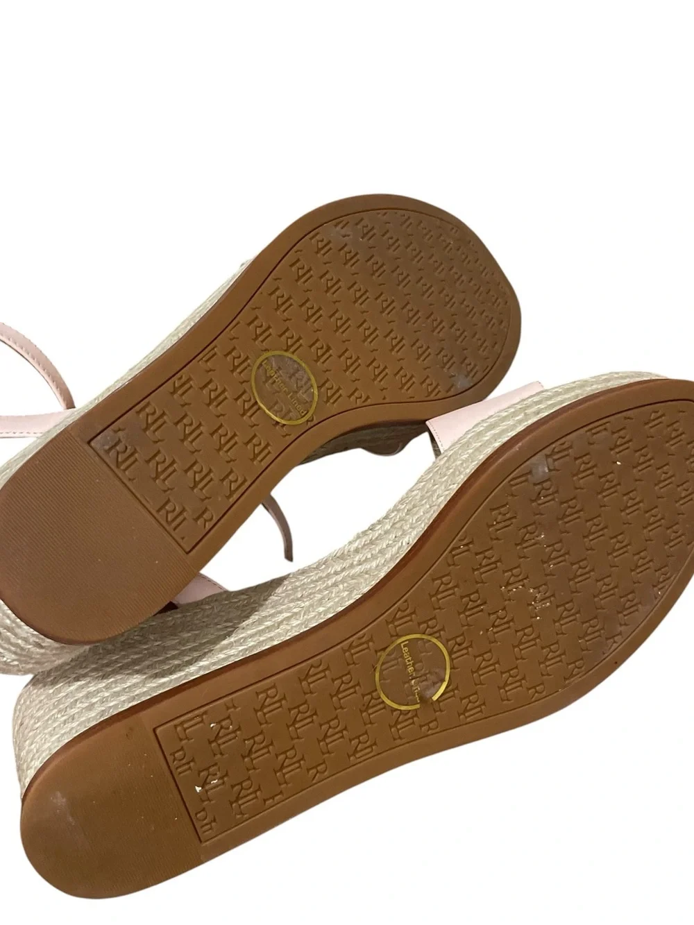Lauren Ralph Lauren Leona Espadrille Platform Pink Opal Women’s Size 9.5 Leather